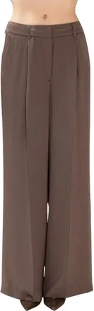 PESERICO Broeken, Dames, Bruin, L, Satijn, Wide Broeken