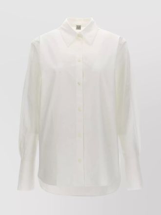 Toteme collared neck long sleeves pleated back detail