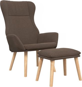 Nova Sill&oacute;n De Relax Con Taburete De Tela Gris Taup&eacute; Vidaxl