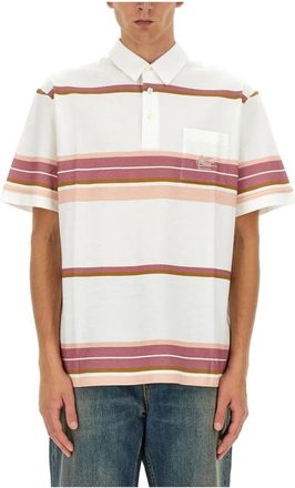 Etro Gestreept poloshirt met korte mouwen - Heren - Polos - Wit - L - Tops