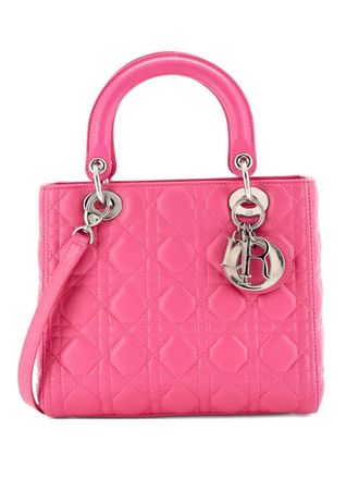Dior Lady Dior Bag Cannage Quilt Lambskin Medium satchel - women - Calf Leather - One Size - Pink