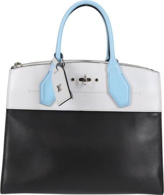 Louis Vuitton City Steamer Handbag Leather Black Leather Handbag (Pre-Owned)