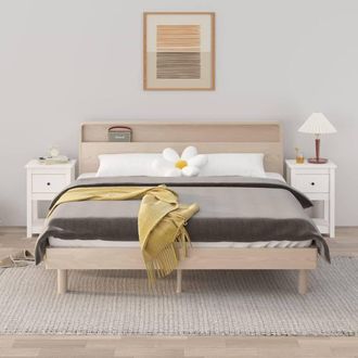 Berkfield Home Bedside Cabinets 2 pcs White 40x35x61.5 cm Solid Wood Pine