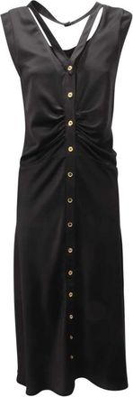 Pinko Satijnen Jurk Acheloo - Dames - Casual kleedjes - Zwart - L - Satijn - Kleedjes