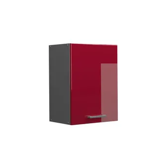 Vicco Armario Colgante R-line, Rojo Burdeos Alto Brillo, 45 Cm