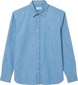 Lacoste Heren, Overhemden, Blauw, Maat: 4XL Denim
