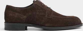 BOSS Mens Espresso suede Tayil derby shoes Men