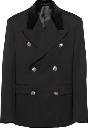Prada double-breasted wool blazer - men - Wool - 50R - Black
