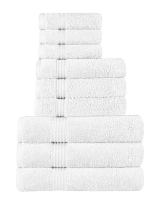 Superior Egyptian Cotton 9Pc Highly Absorbent Solid Ultra Soft Towel Set