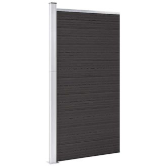vidaXL Panel De Valla Wpc Negro 95x186 Cm Vidaxl