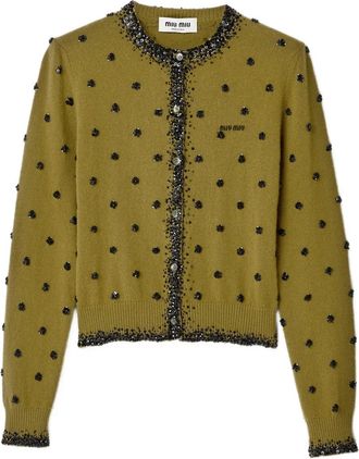 Miu Miu Vest met borduurwerk - Groen