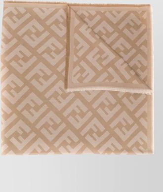 Fendi wool silk logo-print shawl