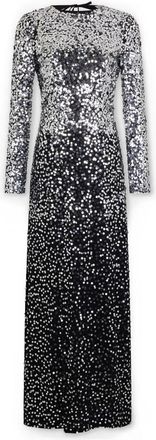 Paco Rabanne Zwart Paillet Lang Jersey Jurk - Dames - Avondkleed - Zwart - XS - Pailletten - Kleedjes