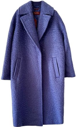 Max Mara S Max Mara Blue Longline Wool Coat Size S