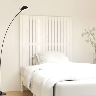 vidaXL Cabecero De Cama De Pared Madera Maciza Pino Blanco 108x3x110cm Vidaxl