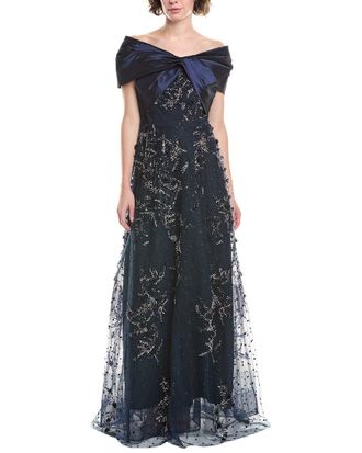 Teri Jon by Rickie Freeman Teri Jon By Rickie Freeman Taffeta Off-Shoulder Gown