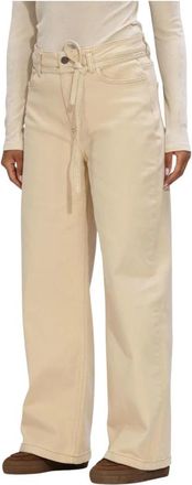 Modstr&ouml;m Isoldemd Solid Pants - Dames - Loose Fit Jeans - Beige - XS - Katoen - Jeans