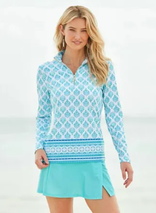 Cabana Life 1/4 Zip Sport Top In Amalfi Coast