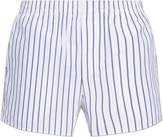 Ami Striped Cotton Shorts - Heren - Bermuda - Wit - XS - Katoen - Korte Broeken