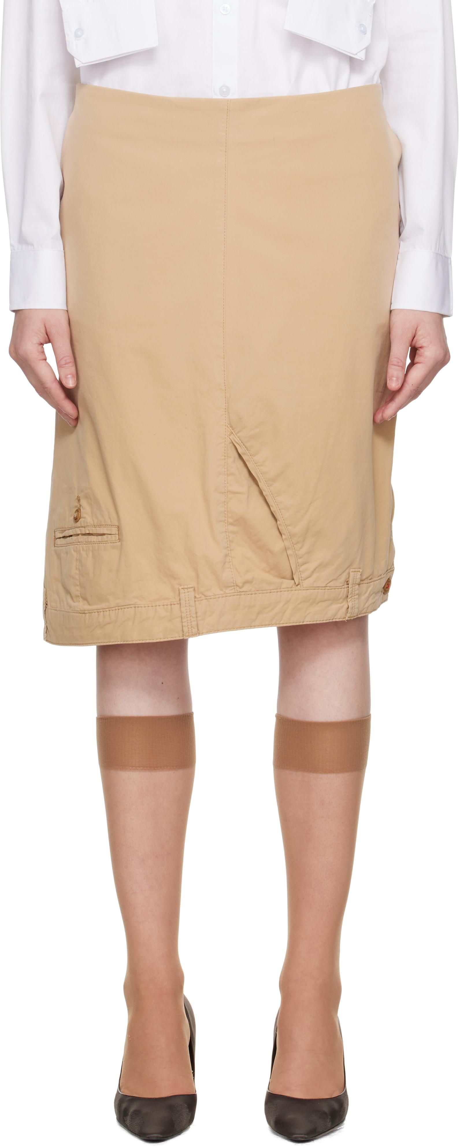 スカート GIVENCHY Woman Skirt Beige BW40Y815XE 270 Asymmetric skirt in monogram 72 cotton in - light beige