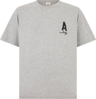 Autry Katoenen T-shirt met Logo - Heren - T-shirts - Grijs - M - Katoen - Tops