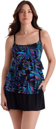 Longitude Faux Ruffle Skirtini Long Torso Swimsuit in Tinseltown at Nordstrom, Size 22
