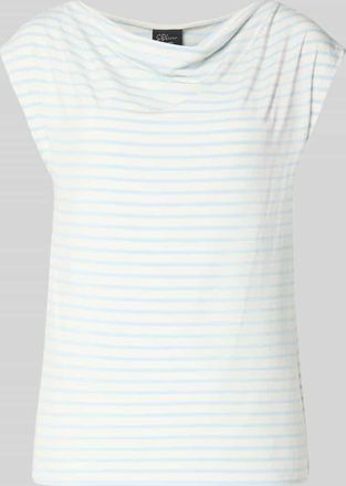 s.Oliver Black Label Loose Fit T-Shirt aus Viskose-Mix in Hellblau, Gr&ouml;&szlig;e 36