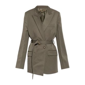 Victoria Beckham Blazers, female, Green, Size: 2XS Oversized Blazer With Belt