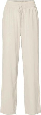 Selected Viva-Gulia HW Lange Linnen Broek - Dames - Wijde Broeken - Beige - M - Linnen - Broeken