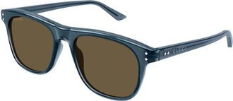 Gucci Sunglasses, male, Blue, 53 MM, Blue Brown Sunglasses Stylish Model