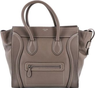 Celine Luggage Bag Grainy Leather Mini tote bag - women - Calf Leather - One Size - Grey
