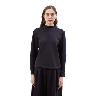 Meimeij Tops, Dames, Zwart, M, Polyester, Scuba kraag top voor vrouwen