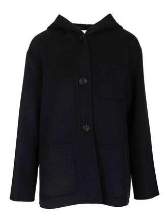 Max Mara Wool Cashmere And Silk Hooded Coat