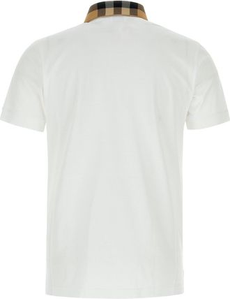 Burberry Mens Piquet Cotton Polo Shirt White
