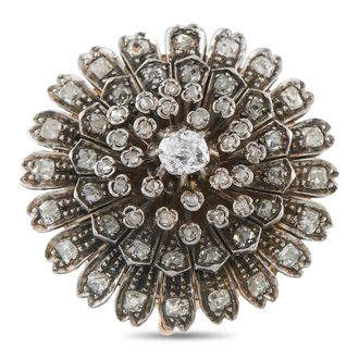 Luxury Bazaar 14K Rose Gold and Silver Diamond Starburst Brooch MF26-070226