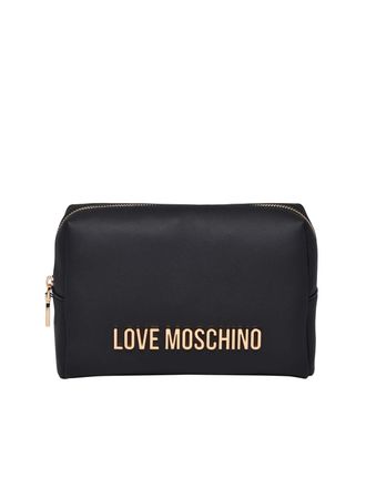 Love Moschino Black Polyurethane Beauty Case