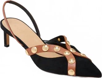 Ulla Johnson Womens Vendome Studded Kitten Heel In Black