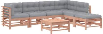 vidaXL Juego De Muebles Jard&iacute;n 7 Pzas Y Cojines Madera Abeto Douglas Vidaxl