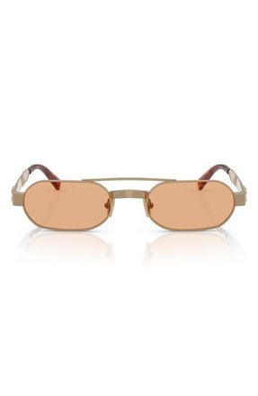Miu Miu 52mm Oval Sunglasses in Brass /Orange at Nordstrom