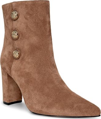 L'agence Theodora II Pointed Toe Bootie in Sand Suede at Nordstrom, Size 8.5