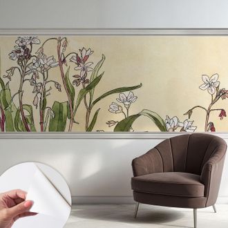 Tulup Fotomurale Adesivo Stickers - Murali Decorativo - Soggiorno Moderno - Effetto Realistico - Eleganza Floreale 250x104 Cm