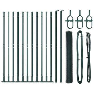 Berkfield Home Fencing Set Set of 2 Dark Green Galvanized Steel 25 x 1 m