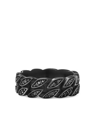 David Yurman black diamonds titanium band ring - men - Titanium/Black Diamond - 10