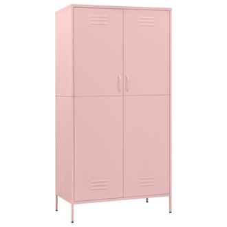 Berkfield Home Wardrobe Pink 90x50x180 cm Steel | Size: 90 x 50 x 180 cm