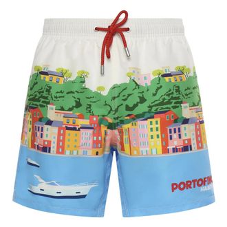 MC2 Saint Barth Beachwear, male, Multicolor, Size: 2XL Placed Print Classic Swim Short