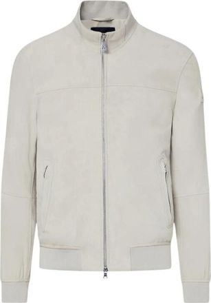 Peuterey Zip-through Sweatshirt - Heren - Vesten met rits - Beige - M - Su&egrave;de - Hoodies & sweatvesten