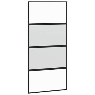 vidaXL Puerta Corredera Vidrio Templado Y Aluminio Negra 102,5x205 Cm Vidaxl