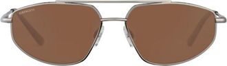 Serengeti Eyewear Marlon Sleek Metal Frame Sunglasses with Geometric Lenses