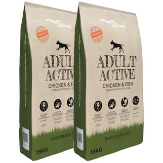 vidaXL Comida Seca Para Perro Adult Active Chicken & Fish 2 Uds 30 Kg Vidaxl