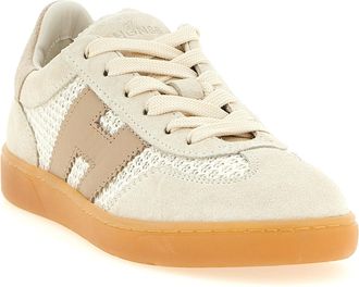 Hogan Womens Beige Cotton Low Top Sneakers
